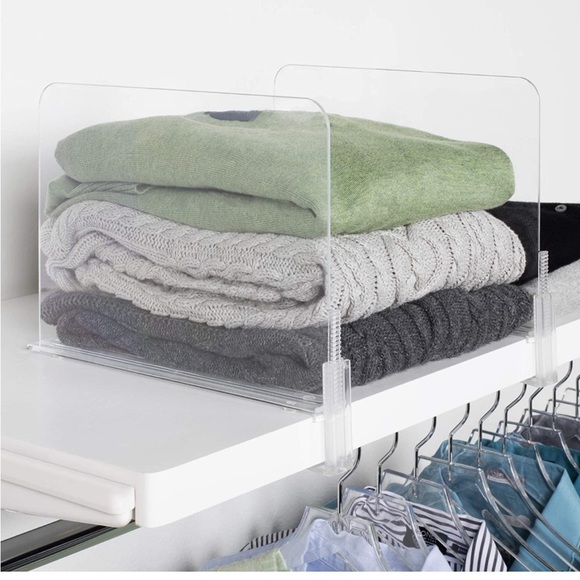 Richards Homewares Acrylic Shelf dividers 6 Pack- Closet Organizer and Storage - Picture 2 of 8